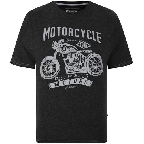 KAM Motorrad-Print-T-Shirt Anthrazit meliert